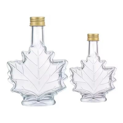 에이플 잎 모양의 맞춤 색상 산업 유리 음료 병 50ml 100ml 250ml