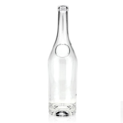 술 및 음료 700ml 코크 막대 브랜디를 위한 투명한 유리 병