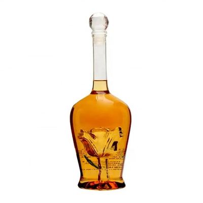 750ML 독특한 장식 된 장미 꽃 모양의 손으로 만든 불린 유리 음주 와인 병