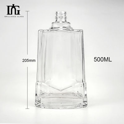 250ml/500ml/700ml/750ml 쿼어 위스키 술 병 코크 가속 유리 두께 바닥