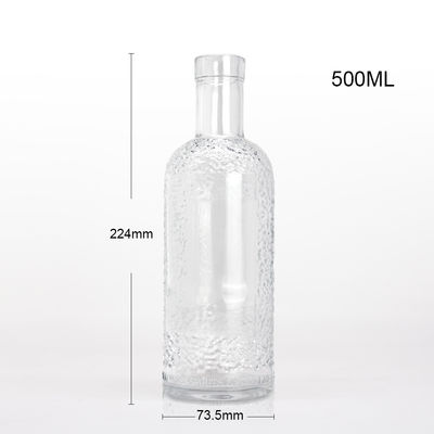 산성 에치 표면 처리 음료용 유리 병 용량 750ml 투명