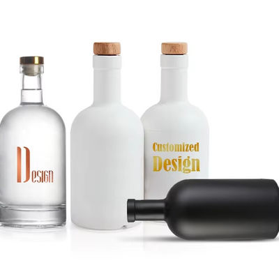 OEM/ODM 허용 클래식 모양 진 럼 유리 병 목장 캡 500ml 750ml