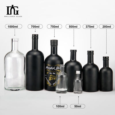 OEM/ODM 허용 클래식 모양 진 럼 유리 병 목장 캡 500ml 750ml