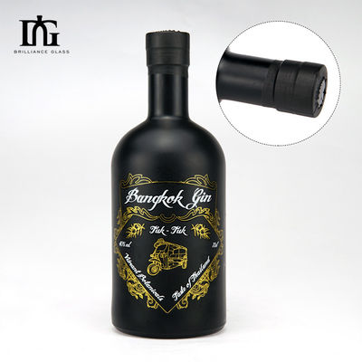 OEM/ODM 허용 클래식 모양 진 럼 유리 병 목장 캡 500ml 750ml