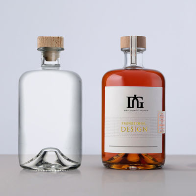 주문 용량 포도주 유리 병 테킬라 보드카 브랜디 위스키 럼 진 술 500ml/700ml/750ml