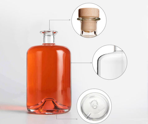 주문 용량 포도주 유리 병 테킬라 보드카 브랜디 위스키 럼 진 술 500ml/700ml/750ml