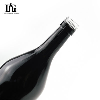 코크 밀폐 유형 사용자 지정 스크린 로고 인쇄 블랙 글래스 500ml 750ml 샴페인 와인 병