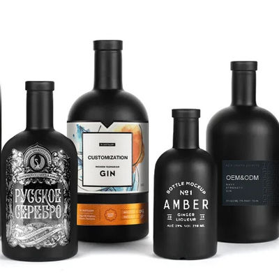 맑은 타원형 병 100ml 250ml 500ml 700ml 750ml 빈 와인 병 코크와 함께