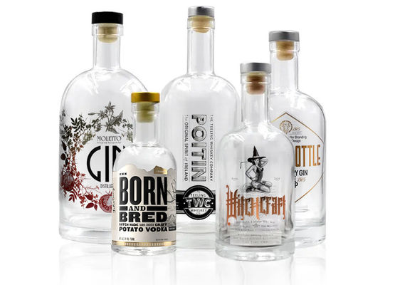 맑은 타원형 병 100ml 250ml 500ml 700ml 750ml 빈 와인 병 코크와 함께
