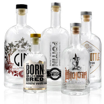 몸체 재료 유리 375ml 500ml 700ml 750ml 1l 노르딕 보드카 병 사용자 지정 로고
