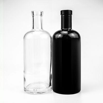 술 및 음료 700ml 투명한 위스키 보드카 알루미늄 코크로 포장 병