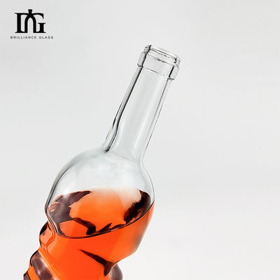 750ml 브랜디 및 리커용 맑은 빈 유리 병 사용자 지정 디자인