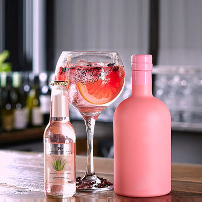 플린트 글래스 매트 블랙 500ml/700ml/750ml 빈 둥글 보드카 스피릿 위스키 진 술 병 코크