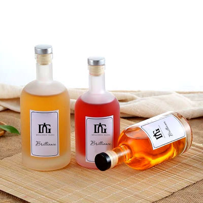 테킬라 빈 실린더 얼음 유리 보드카 병 500ml 750ml 1000ml 수용 가능한 로고