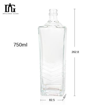 유리 목걸이 와인 브랜디 보드카 맑은 재사용 가능한 소형 음주 병 500ml 750ml