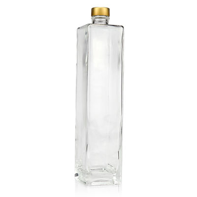 전자기 접착 750ml 금 코크 상단 직사각형 와드카 와인 유리 병 음주용