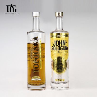 750ml 코크 알루미늄 캡과 인쇄 로고와 맞춤형 얼음 음료 유리 병
