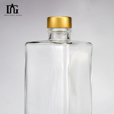 750ml 평면 모양 투명 보드카 유리 병