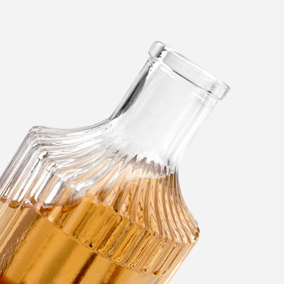 용납되는 얼음성 음료 코크 둥근 수직 스트라이프 와인 유리 병 250ml 500ml