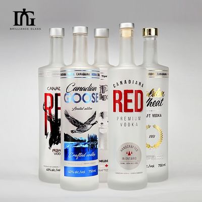 750ml 긴 목 실린더 푸른 색 페인트 유리 술 위스키 보드카 음료 병