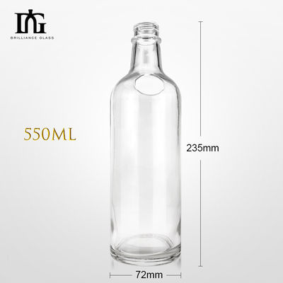허용 OEM/ODM 550ml 진 럼 와인 알코올 유리 병을 위한 맑은 나사 캡 병