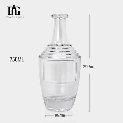 룸 위스키 보드카와 코크 봉호를 위한 200ml 독보적인 디자인 유리 병