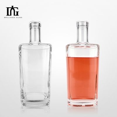 750ml OEM / ODM를 위해 코크와 함께 맑은 레드 와인 위스키 유리 병