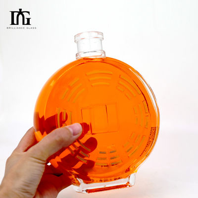 유리 목걸이 재료 주문 달 모양 700ml 술과 음료용 럼 병