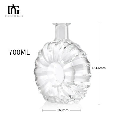 유리 목걸이 재료 주문 달 모양 700ml 술과 음료용 럼 병