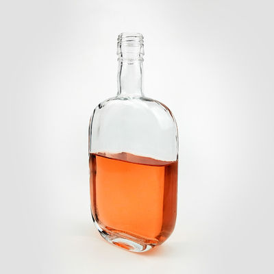핫 스탬핑 500ML 빈 정사각형 어깨 유리 보드카 병