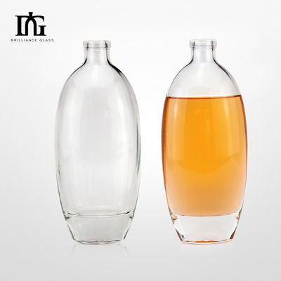 수용 가능한 OEM/ODM 500ml 둥근 어깨 빈 스피릿 750ml 1 리터 진 유리 병 술