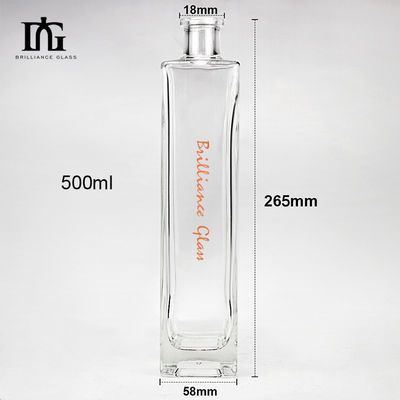 투명 500ml 퀘어 유리 병, 무거운 바닥과 코크 막대기