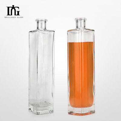투명 500ml 퀘어 유리 병, 무거운 바닥과 코크 막대기