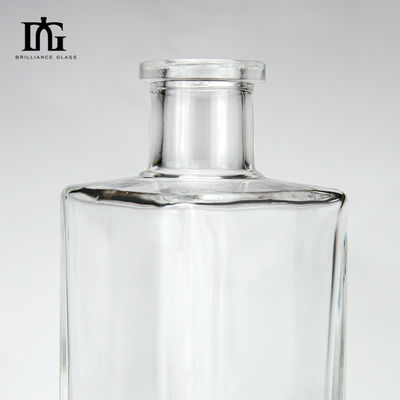 투명 500ml 퀘어 유리 병, 무거운 바닥과 코크 막대기