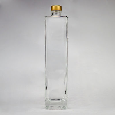 700ml 사각형 알루미늄 나사 코크 두꺼운 바닥 보드카 브랜디 럼 진 스피릿 유리 병