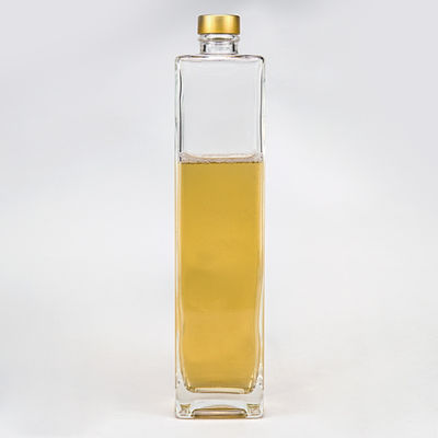 700ml 사각형 알루미늄 나사 코크 두꺼운 바닥 보드카 브랜디 럼 진 스피릿 유리 병