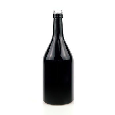 비어있는 블랙 페인팅 유리 병 위스키 보드카 500ml 1.75L 나사 캡 병