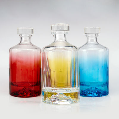 맑은 빈 유리 발카노 바닥 보드카 진 럼 테킬라 위스키 브랜디 스피릿 병 500ml 750ml