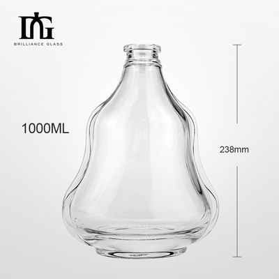 산성 에치 표면 처리 500ml 맑은 유리 병 보드카 브랜디 위스키