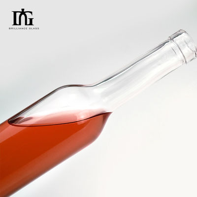 350 ml 375 ml 500 ml 투명 둥근 유리 위스키 럼 와인 병 코크 막대