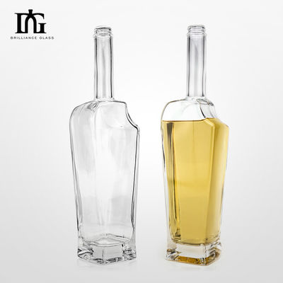 술 및 음료 380ml 스크루 캡 칼라가 있는 선명한 유리 병 재료 유리