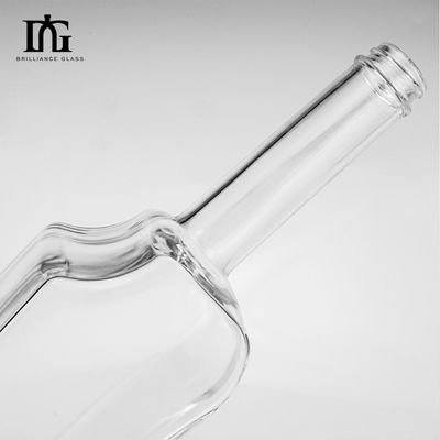 술 및 음료 380ml 스크루 캡 칼라가 있는 선명한 유리 병 재료 유리