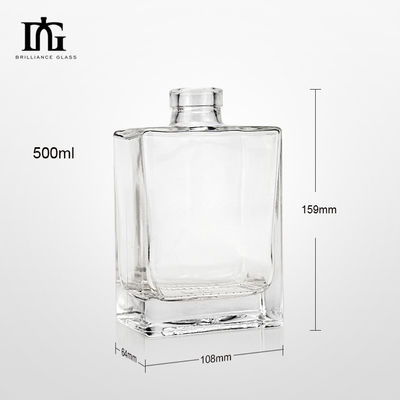 음료 500ml 광장 평면 어깨 맑은 유리 병 술과 음료