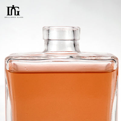 음료 500ml 광장 평면 어깨 맑은 유리 병 술과 음료