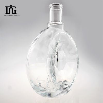 700ml 진 위스키 생산을 위한 맞춤형 둥근 불규칙한 부드러운 표면 유리 병