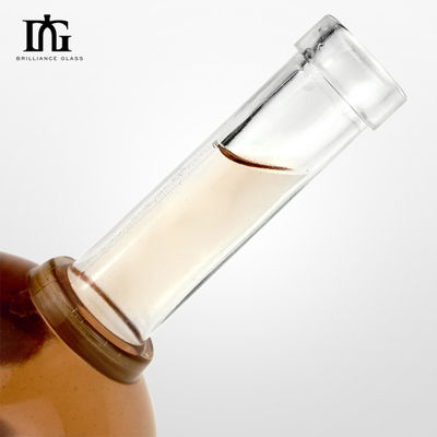 유리 병 500ml 긴 목 둥근 바닥 위스키 보드카를 위한 맞춤 빈 알코올 병