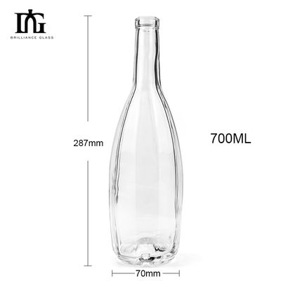 OEM/ODM 허용 투명 유리 병 700ml 750ml 음주 및 음료용
