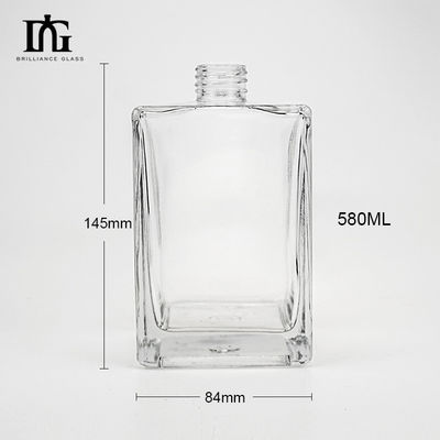 유리 목걸이 재료 정면 맑은 평평한 어깨 500ml 700ml 코크와 함께 위스키 병