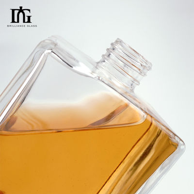유리 목걸이 재료 정면 맑은 평평한 어깨 500ml 700ml 코크와 함께 위스키 병