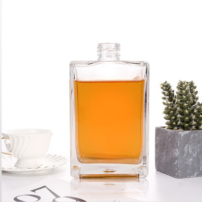 유리 목걸이 재료 정면 맑은 평평한 어깨 500ml 700ml 코크와 함께 위스키 병